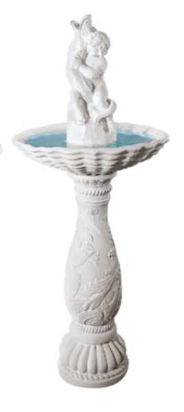 Boy Poseidon with Fish Marble Fountain